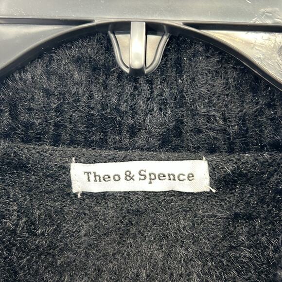 Theo & Spence Women's Feathered Mock Neck Sweater - Black - Large - NWT - Picture 3 of 6